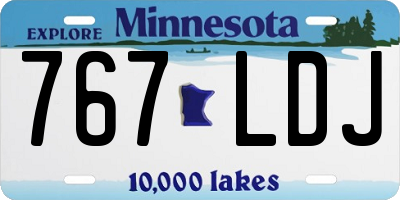MN license plate 767LDJ
