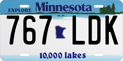 MN license plate 767LDK