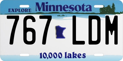 MN license plate 767LDM