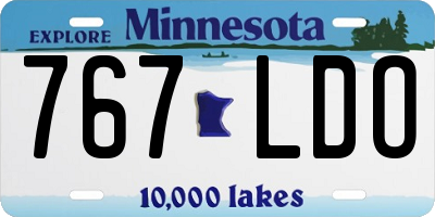 MN license plate 767LDO