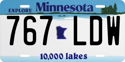 MN license plate 767LDW