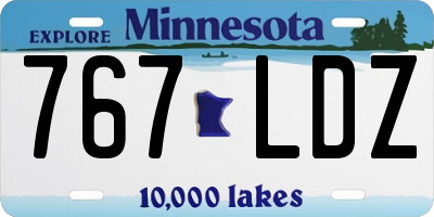 MN license plate 767LDZ