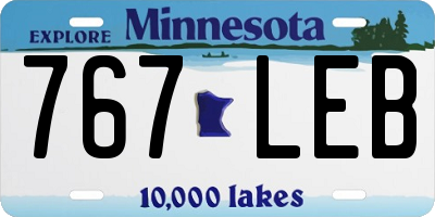 MN license plate 767LEB