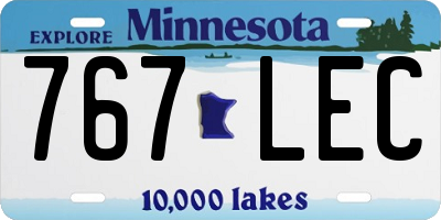 MN license plate 767LEC