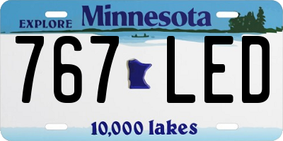 MN license plate 767LED