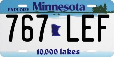 MN license plate 767LEF