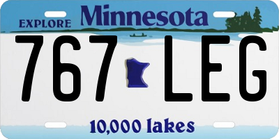 MN license plate 767LEG