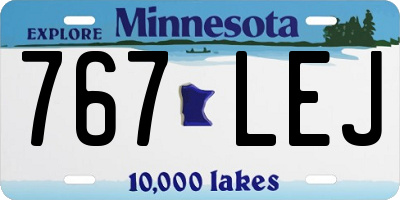 MN license plate 767LEJ