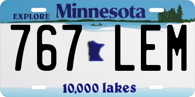 MN license plate 767LEM