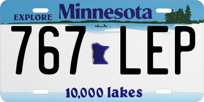 MN license plate 767LEP