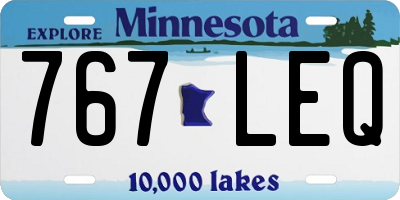 MN license plate 767LEQ