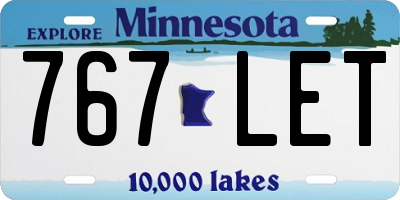 MN license plate 767LET