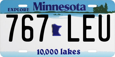 MN license plate 767LEU
