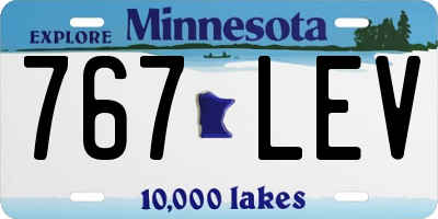 MN license plate 767LEV
