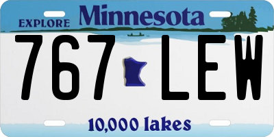 MN license plate 767LEW