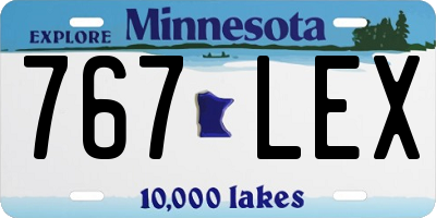MN license plate 767LEX