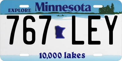 MN license plate 767LEY