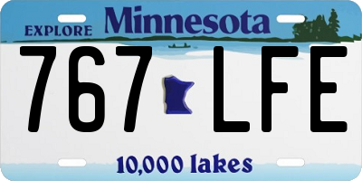 MN license plate 767LFE