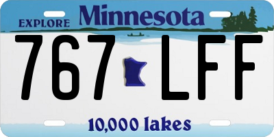 MN license plate 767LFF