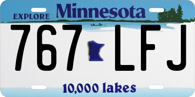MN license plate 767LFJ