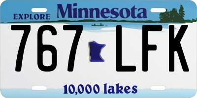 MN license plate 767LFK