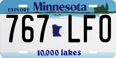 MN license plate 767LFO