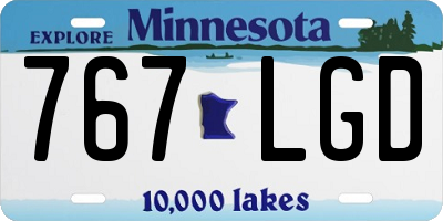 MN license plate 767LGD