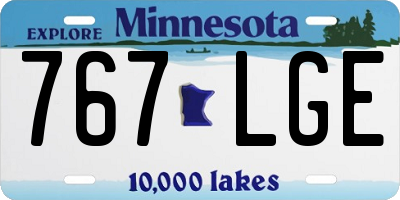 MN license plate 767LGE