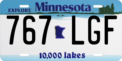 MN license plate 767LGF