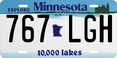 MN license plate 767LGH