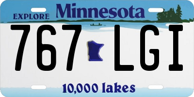 MN license plate 767LGI