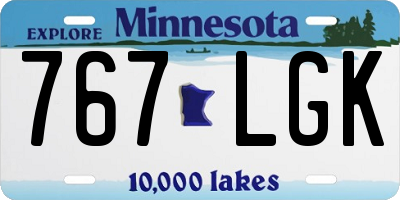 MN license plate 767LGK