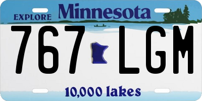 MN license plate 767LGM