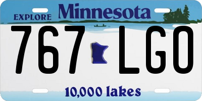 MN license plate 767LGO