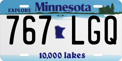 MN license plate 767LGQ