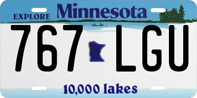 MN license plate 767LGU