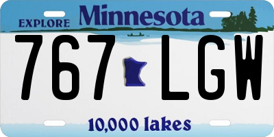 MN license plate 767LGW