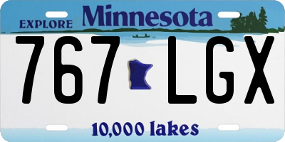 MN license plate 767LGX