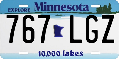 MN license plate 767LGZ