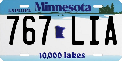 MN license plate 767LIA