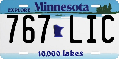 MN license plate 767LIC
