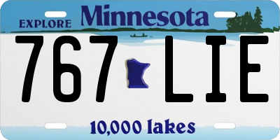 MN license plate 767LIE