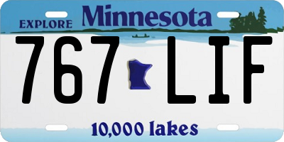MN license plate 767LIF