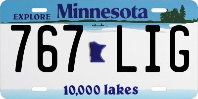 MN license plate 767LIG
