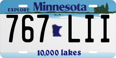 MN license plate 767LII