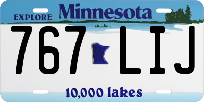 MN license plate 767LIJ