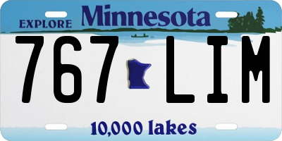 MN license plate 767LIM