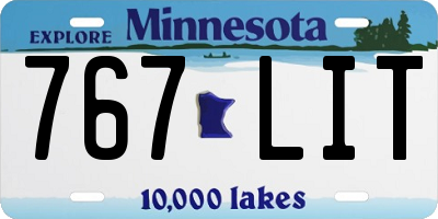 MN license plate 767LIT