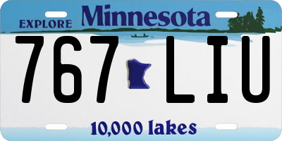 MN license plate 767LIU