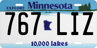 MN license plate 767LIZ